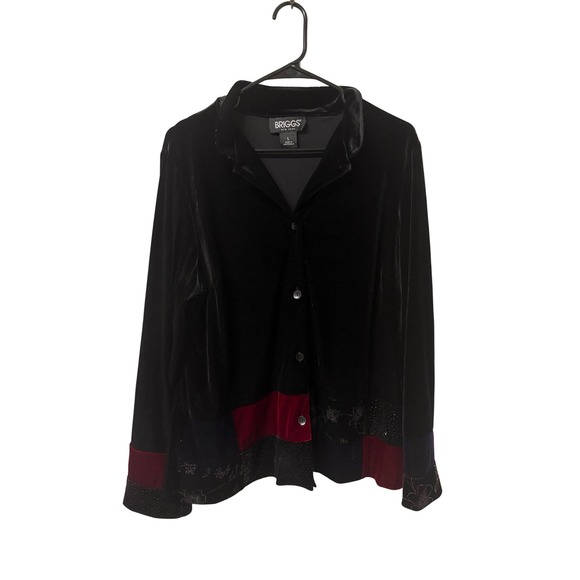 Briggs New York Tops - Whimsigoth Art to Wear Dark Academia Vintage 90s Velvet Colorblock Jacket Large